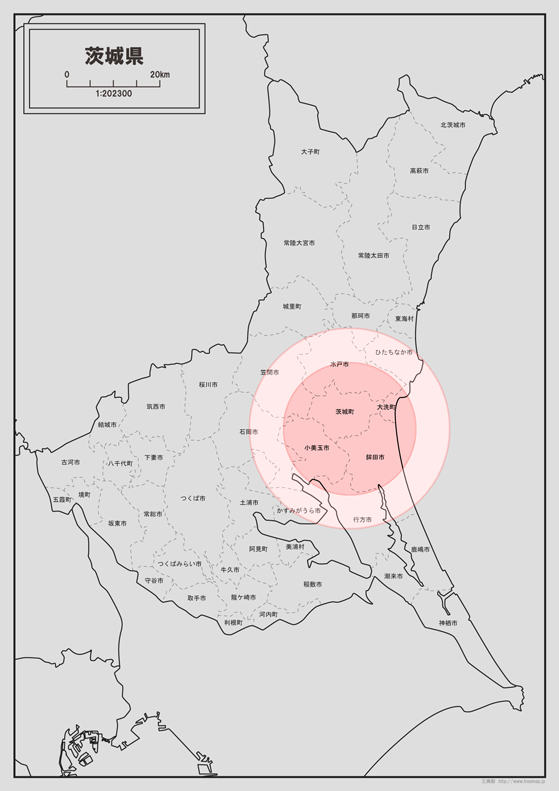 茨城県の地図